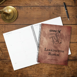 Agenda Negocio de Rancho de Caballos Elegante Personaliza