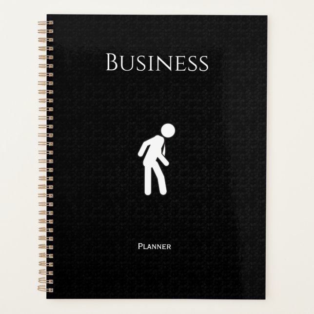 Agenda Negocio profesional en blanco y negro (Anverso)