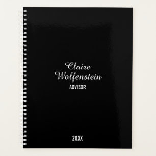 Agenda Negocio profesional simple en blanco y negro