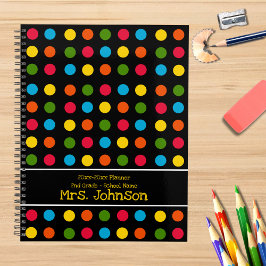 Agenda Negra | Punto Polka Verde Rojo Naranja Amarillo