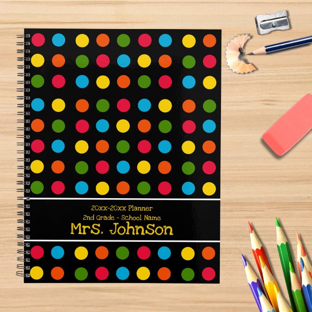 Agenda Negra | Punto Polka Verde Rojo Naranja Amarillo (Subido por el creador)