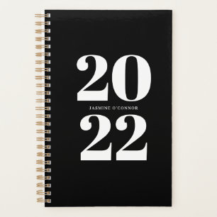 Agenda Negrita 2022 Typography Black and White Planner