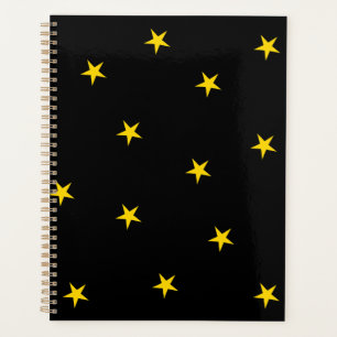 Agenda Negro con estrellas amarillas
