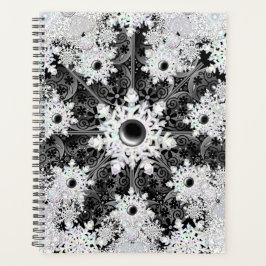 Agenda Negro de encaje cerámico y copo de nieve