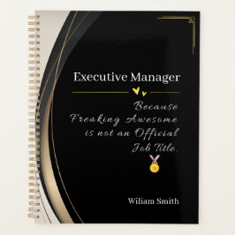 Agenda Negro de lujo y oro personalizado