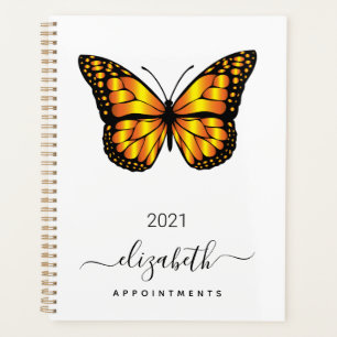 Agenda Negro de oro blanco mariposa 2025