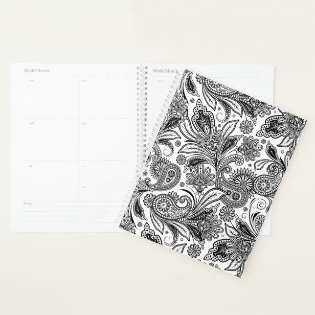 Agenda Negro y blanco paisley (Demostración)