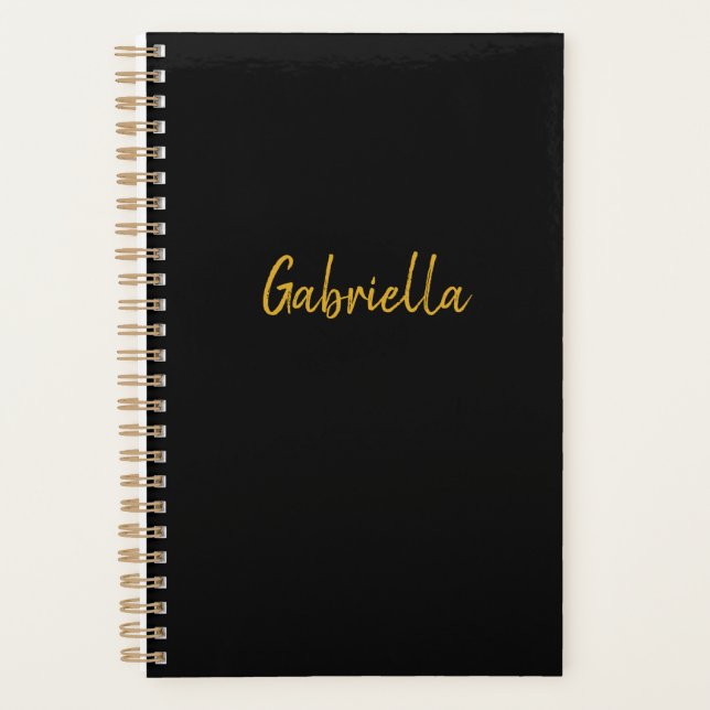 Agenda Negro y oro personalizado (Anverso)