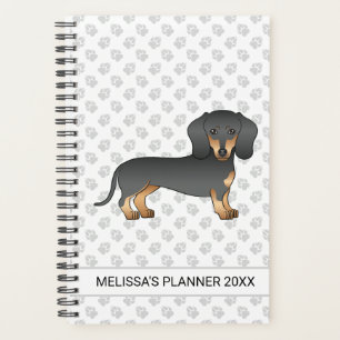 Agenda Negro Y Tan Suave Abrigo Dachshund Perro Y Texto