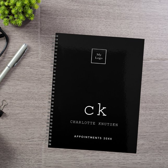 Agenda Negros blancos en monogramas negocios 2026 (Subido por el creador)