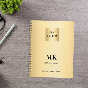 Agenda Negros de oro en monogramas negocio 2026
