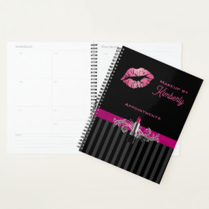Agenda Negros y negocios de maquillaje rosa