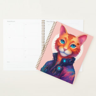 Agenda "Neon Paws: El jengibre, el gato ciberpunk de ojos
