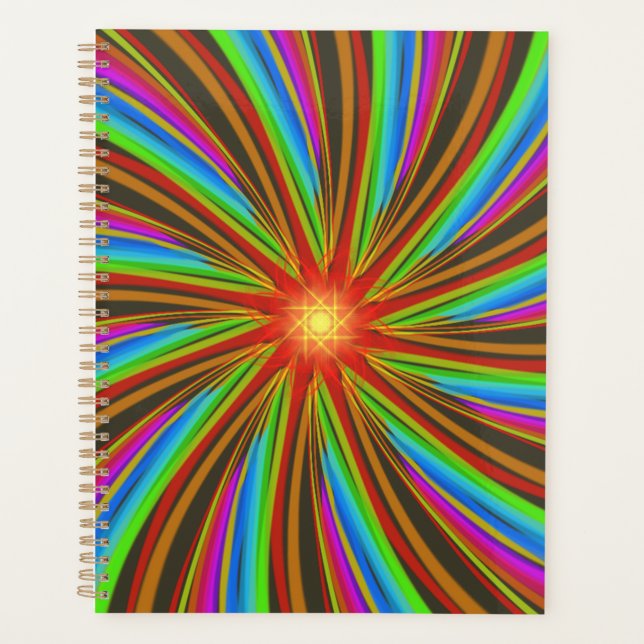 Agenda Neon Spiral Vortex – Vibrant Fractal Motion Design (Anverso)