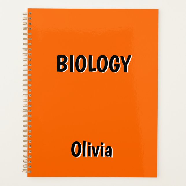 Agenda Neon Sunset Naranja y Black 3D Nombre personalizad (Anverso)