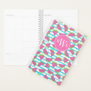 Agenda Neon Watermelon on Stripes Pattern