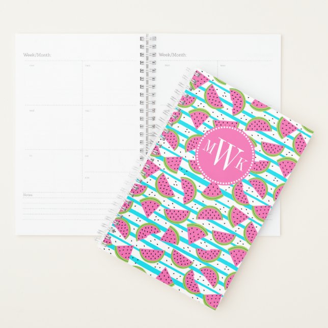 Agenda Neon Watermelon on Stripes Pattern (Demostración)
