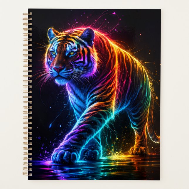 Agenda Neonfarbener Tiger Notizbuch (Anverso)