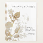 Agenda Neutral Tan Wildflowers Boda moderna<br><div class="desc">Este sencillo pero elegante diseño de planificación de bodas incluye un ramo de flores naturales neutras,  blancas y doradas. Forma parte de la Neutral Tan Wildflowers Modern Boda Suite creada por Simply Farmhouse Press.</div>