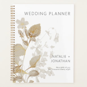 Agenda Neutral Tan Wildflowers Boda moderna