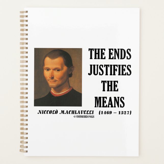 Agenda Niccolo Machiavelli El Fin Justifica Los Medios (Anverso)
