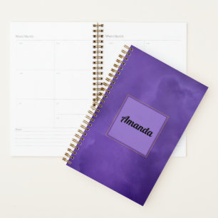 Agenda Niebla Morada Nombre Personalizado Diario y Metas