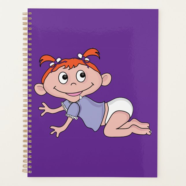 Agenda Niña Bebé Dibujos Animados Gateando Cabello Rojo L (Anverso)