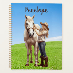 Agenda Niña Caballo Caballo montando en la pradera person