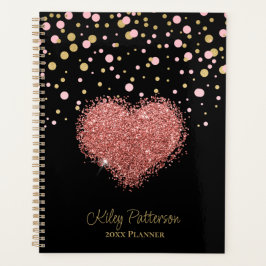 Agenda Niña Girly Pink Sparkle Heart