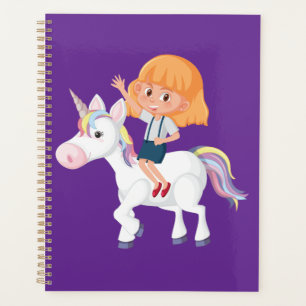 Agenda Niña montando un unicornio mágico aventura