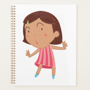 Agenda Niña Pequeña Caprichosa con Vestido a Rayas Rosas