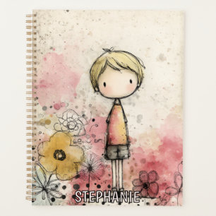 Agenda Niño Caprichoso Acuarela con Acentos Florales (2)
