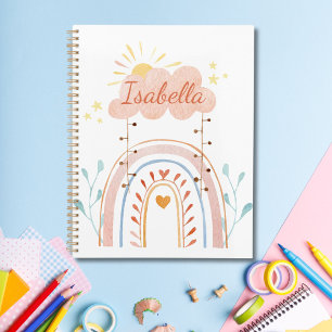 Agenda Niños Arcoíris Monogramados Acuarela Lindos