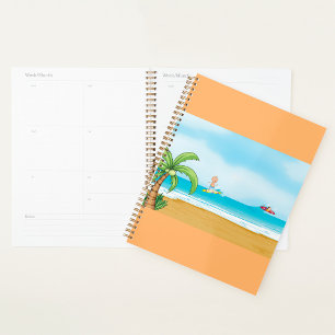 Agenda Niños navegando en la playa tropical Océano verani
