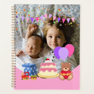 Agenda Niños pequeños rosados juguetes conmemoración del