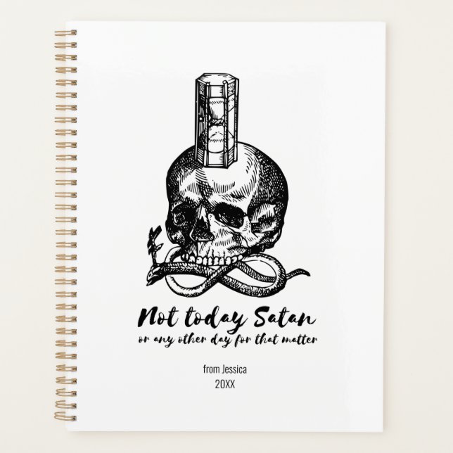 Agenda No Hoy Satán - Skeleton Skull (Anverso)