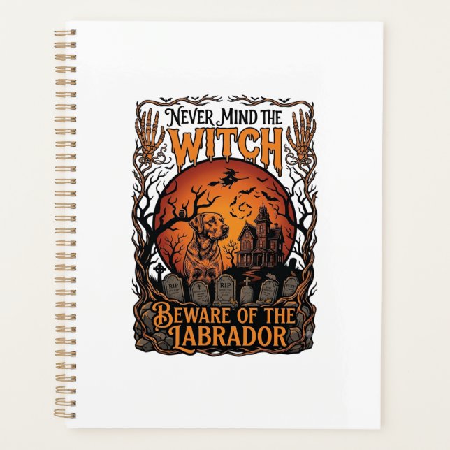 Agenda No importa Bruja Cuidado Labrador Halloween Embruj (Anverso)