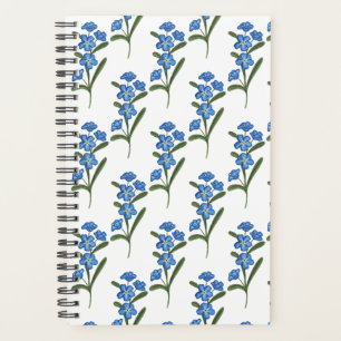 Agenda No me olvides de planear flores - Patrón blanco