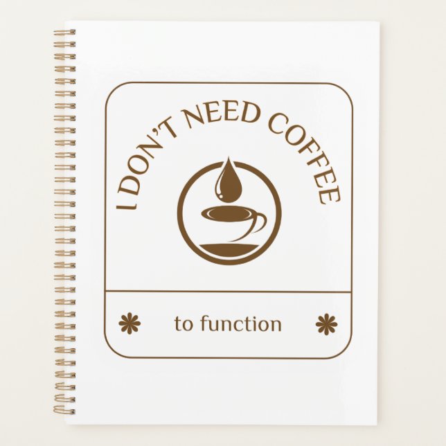 Agenda No necesito café para funcionar (Anverso)