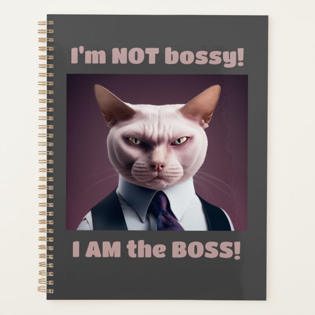 Agenda No soy Bossy, soy el jefe - Gracioso gato jefe (Anverso)