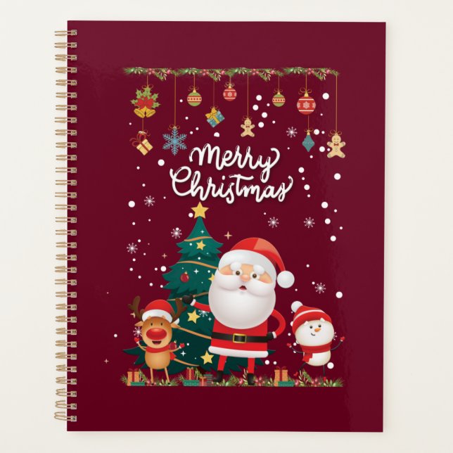Agenda Nochebuena divertida, hombre de nieve, reno Feliz  (Anverso)