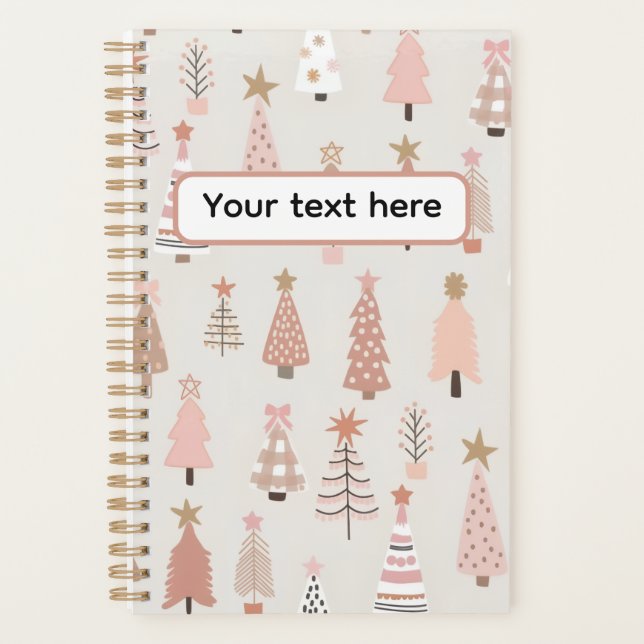 Agenda Noël Scandinave Sapins Roses (Anverso)