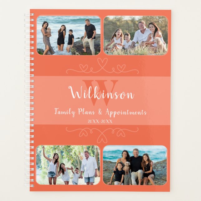 Agenda Nombramiento de diseño de página de fotos de famil (Anverso)