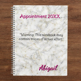 Agenda Nombramiento de Marble de oro blanco con nombre pe