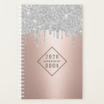 Agenda Nombramiento de oro para Rosa de las gotas platead<br><div class="desc">El Rosa Hair Stylist Gold & Silver Purpurina Drips Salon Nombration Planner.</div>