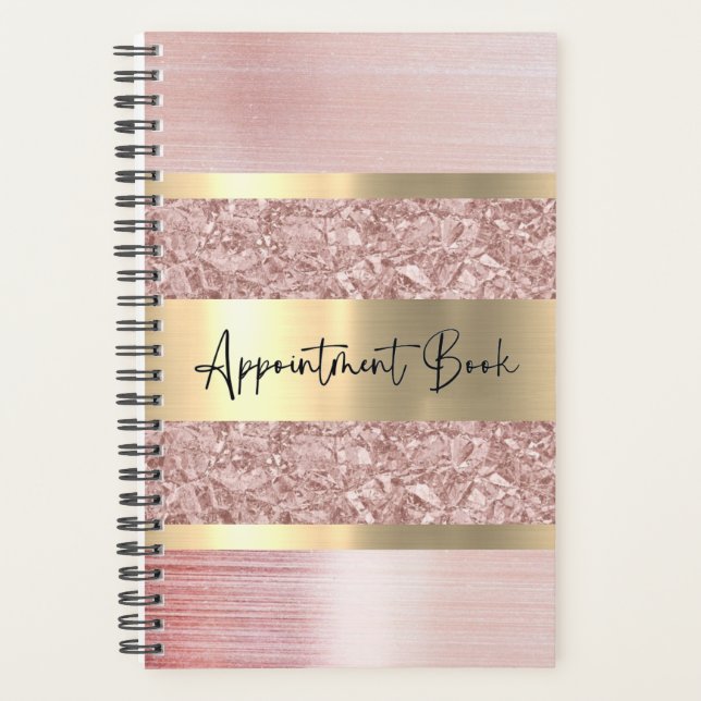 Agenda Nombramiento de Pink Shimmery Weekly Planner (Anverso)