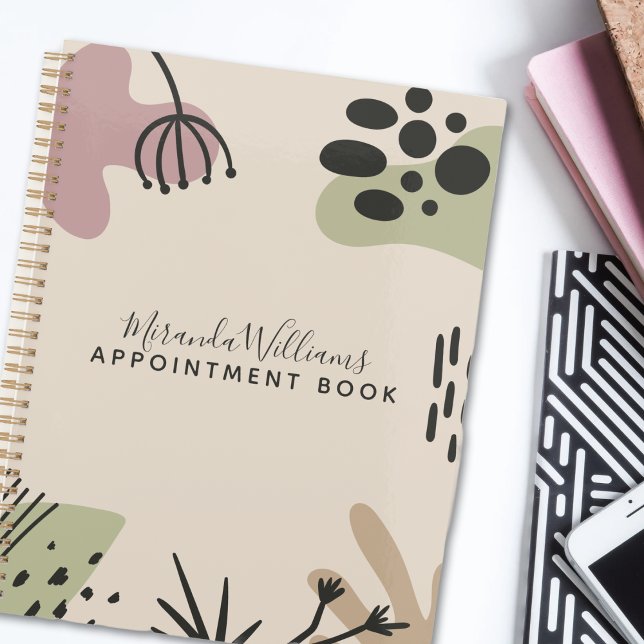 Agenda Nombramiento facil y abstracto bohemio (Bohemian Tranquil Abstract Appointment Planner)