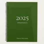 Agenda Nombramiento Minimalista moderno 2024 Simple Green<br><div class="desc">2024 Modern Simple Green and White Appointment Planner con un diseño sencillo. Con letras minimalistas de tipografía blanca,  puede añadir su propia información. Un organizador profesional para mantenerte al tanto.</div>