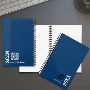 Agenda Nombramiento mínimo en blanco azul negro