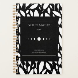 Agenda Nombramiento profesional personalizado blanco negr